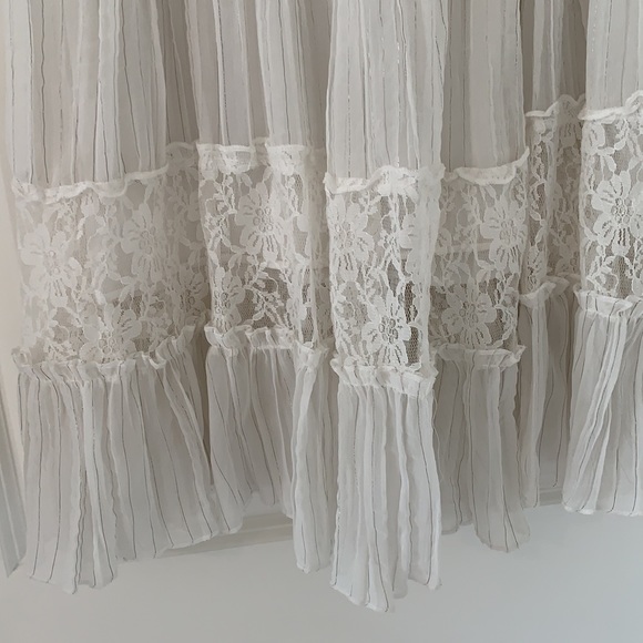 VINTAGE WHITE LACE MIDI SKIRT - Picture 4 of 7